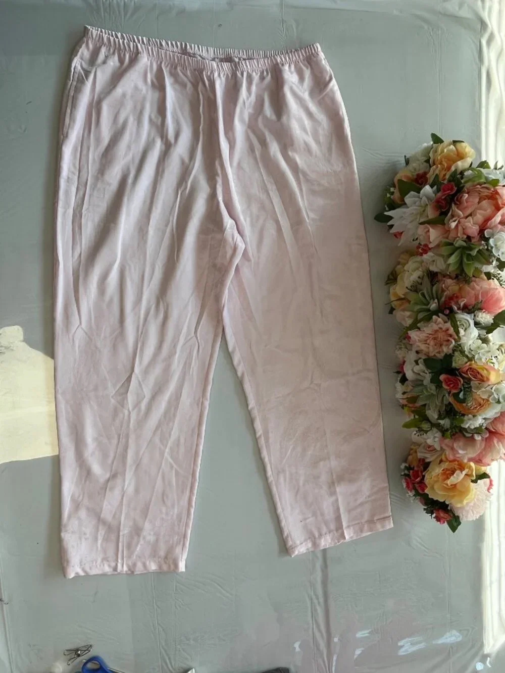 NEW Miss Elaine 2 Pc Pajama Set Pink Jacquard Paisley XL